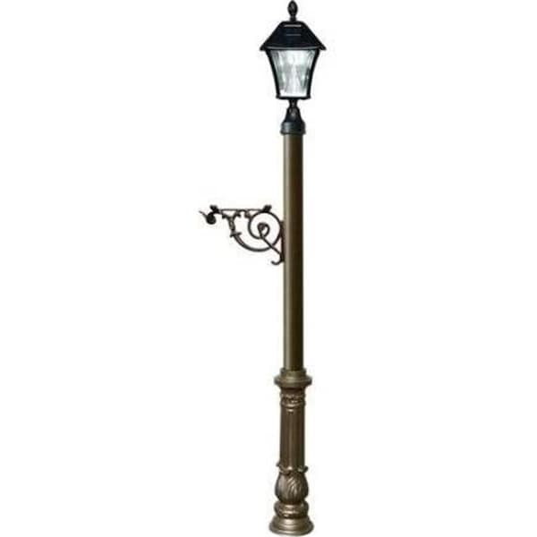 Grandoldgarden Post System with Ornate Base & Bayview Solar Lamp - Bronze GR3732903 - main